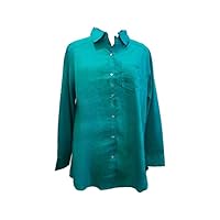 Women's Button Down Shirt in Rayon/Polyester; Plus Size; Chest: 46