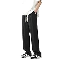 Breathable Loose American Retro Sports Pants for Men - Summer Thin Ice Silk Casual Trousers
