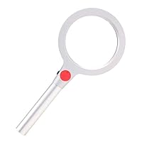 Qiangcui Handheld 20X Illumination HD Magnifying glassswith LED Light HD Lens for Book Reading, Jewelry Identification, Watch, DIY Crafts Engraving and Repair, White, 240 110 1