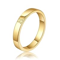 18K Gold Filled Initial Rings for Women Girls that Don't Tarnish Dainty Gold Initial Ring Alphabet Letter Rings Wedding Bands Stackable Thin Thumb Pinky Finger Rings Gold Jewelry Gifts for Women