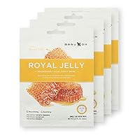 Royal Jelly Honey Nourishing Facial Sheet Mask with Propolis, Korean Daily Face Mask, Nourishing and Soothing ,1 Count (Pack of 4)