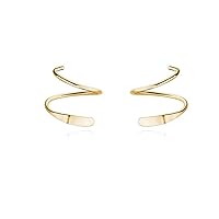 Reffeer 925 Sterling Silver Minimalist Crawler Earrings Wrap Cuff Earrings For Women Teen