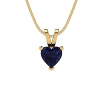 2.50ct Heart Cut Simulated Blue Sapphire Pendant Necklace 18