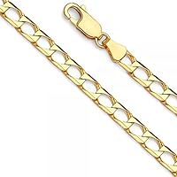 14K Gold 4.1mm Square Curb Chain - Length: 22