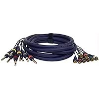Pyle-Pro PPSN816 - 10 Ft. 8 Channel RCA Male to 1/4'' Male Unbalanced Snake Cable