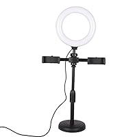 Dual Position Fill Light Desktop Circular Live Streaming Bracket Selfie Beauty LED Fill Light Ringlight