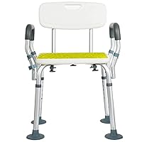 Shower Chair Bath Stool Bathtub Stool Shower Stool Bath Transfer Bench - Adjustable - with Reversible Backrest - Bathroom Aid for Disabled, Seniors