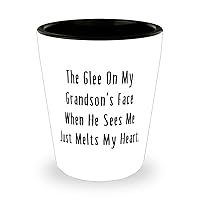 The Glee On My Grandson's Face When He Sees Me Just Melts My Heart. Shot Glass, Grandson Ceramic Cup, Fancy For Grandson
