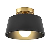 CANMEIJIA Industrial Ceiling Light Fixture with Black Shade, Modern Flush Mount Ceiling Lighting for Bedroom Hallway Kitchen Dining Room, Farmhouse Ceiling Lamp with E26 Base, Bulb Not Included