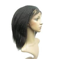100% Indian Remi Human Hair Kinky Straight Lace Front Wig With 1 PC Wig Cap 10