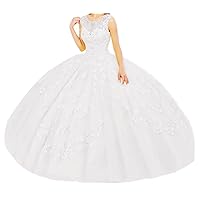 Women's Sweet 16 Floral Applique Beaded Quinceanera Dress with Cloak Ball Gowns