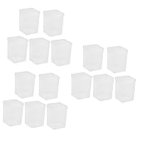 BESTOYARD 15 Pcs Cosmetic Cotton Storage Box Cotton Pad Dispenser Clear Container with Lid Makeup Case Organizer Beard Decoration Storage Case Cleansing Cotton Acrylic White