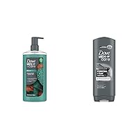 DOVE MEN + CARE Body Wash Eucalyptus + Cedar Oil to Rebuild Skin in the Shower & Elements Body Wash Charcoal + Clay, Effectively Washes Away Bacteria
