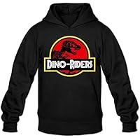Dino-Riders Hooded Pullover Printed Sweatshirts Black