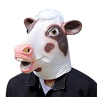 Super Funny Latex Animal Halloween Head Mask Costume Party Favors Cow