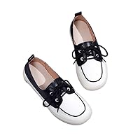 College Style Thick Soled lefu Women's Shoes Simple Retro Front lace up Soft Soled Small Leather Shoes