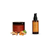 PRANA Beauty Combo | Mothers Day Gift for Mom | Beauty Buddle Offer with Natural Glowing Skin | Prana Turmeric and Sandalwood Face Mask + Turmeric Brightening Glow Oil | Beauty Gift Basket