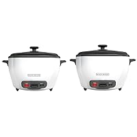 BLACK+DECKER 28-Cup & 6-Cup Rice Cookers with Steaming Baskets, Removable Non-Stick Bowls