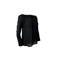 DEREK LAM Women's Casual Sleeves Blouse, Black, 6