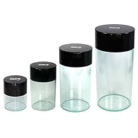 Vacuum Sealed airtight containers.29-Liter to 2.35-Liter, Black/Clear, 4 Piece