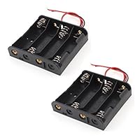 2 Pcs 4 x 1.5V AA Battery Holder Case w Wire Leads BC4AA