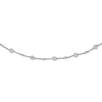 925 Sterling Silver Rhodium Plated White Topaz Station Necklace 36 Inch Jewelry Gifts for Women