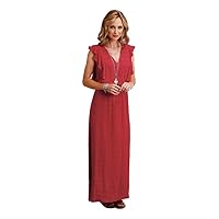 Stetson Women's Textured Ruffle Maxi Dress Red Large US