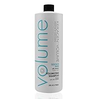 Volumizing Shampoo for Fine Hair with Keratin, Collagen and Organic Oils, Sulfate Free 32 Oz