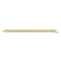 Monte Christo Miami Cuban Link Chain Bracelet | 14K Gold Plated Sterling Silver Chain Bracelet | Gold Bracelet With Box Clasp | Bracelets For Men & Women | Gold Chain | Handmade Jewelry
