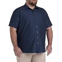 Harbor Bay by DXL Men's Big and Tall Microfiber Palm Print Sport Shirt