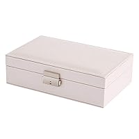Pu Leather Watch Box Organizer Storage Box Case for Watch Ornament Make Up Container Organizer (Color : White)