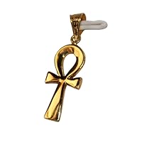 Egyptian Jewelry Ankh Cross Key of Life 18K Solid Yellow Gold necklas Pendant #2