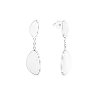 s.Oliver 2035526 Women's Earrings Stainless Steel 3.8 cm Silver Comes in Jewellery Gift Box, Stainless Steel, None