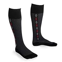 Men & Women Knee High 15-20 mmHg Graduated Compression Mini Argyle Socks – Moderate Pressure Compression Garment