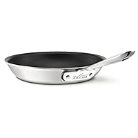 All-Clad D5 5-Ply Stainless Steel Nonstick Fry Pan 10 Inch Induction Oven Broiler Safe 500F Pots and Pans, Cookware Silver