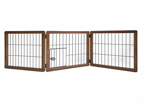 Carlson Pet Products Design Paw 62-Inch Super Wide 3 Panel Premium Wooden Pet Gate,Brown