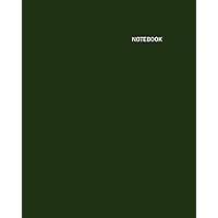 Notebook: Unlined/Unruled/Plain Notebook -- Size (8 x 10 inches) -- 300 Pages -- Dark Green Cover