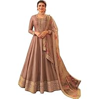 Wedding Reception Party Wear Designer Stitched Long Anarkali Gown Dupatta Suits