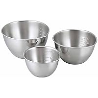Shimomura 29131 29131 Bowl Set, 5.1/4.3 inches (13/11/9 cm), Set of 3, Includes Spout and Marks, Dishwasher Safe, 9.5 fl oz (270 ml), 520ml/750ml, Convenient Preparation, Small Divided Bowl,