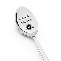 Nana Gifts from Grandkids Granddaughter Grandson Grandmother Coffee Spoon Engraved Grandma Granny Birthday Mother's Day Gift Spoons for Coffee Lovers
