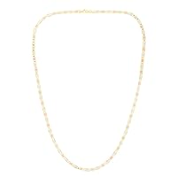 14k Gold Tri color 4.1mm Chain Necklace With Lobster Clasp Jewelry Gifts for Women - Length Options: 22 24 26
