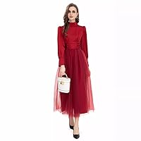 Women's Slim Sheath Formal Gowns and Evening Dresses(Petite and Regular), Black/Red/Brown Mesh Long Elegant