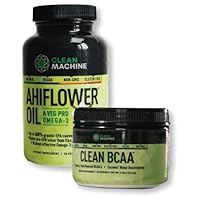 Ahiflower Omega 3 Supplement and BCAA Powder for Vegans - Clean, Plant Based Supplements (Unflavored)