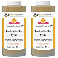 Trachea Soother Syrup 2PAK Hound Honey - Natural Herbal Remedy for Symptoms of Collapsed Trachea - Tastes Good - Easy to Administer (5 fl oz/ea)