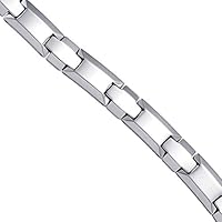 Tungsten Mens H Style Religious Faith Cross Fashion Bracelet 11mm 8.5 Inch Jewelry for Men
