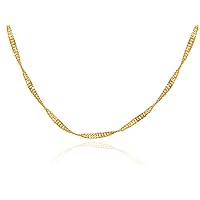 GOLD CHAINS: SINGAPORE GOLD CHAIN 0.2MM - Gold Purity:: 14K, Length:: 16