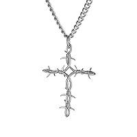 Shields of Strength Men's Barbed Wire Cross Necklace - John 19:30