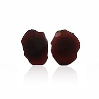 Gift For Her Jewelry | Silver Plated Rough Push Back Stud Earring | Red Garnet Raw Gemstone Stud Earring Pair | Natural Gemstone Jewelry | 1875)15