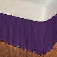 Unisex Nursery Baby Bedding Toddler Bed Multi Pleated Skirt Solid Pattern 500 TC Egyptian Cotton (Purple,Toddler Bed)