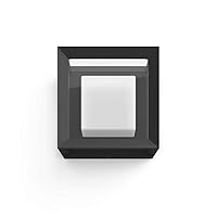 Econic Square Outdoor Smart Wall Light, Black - White and Color Ambiance LED Color-Changing Light - 1 Pack - Requires Hue Bridge - Control with Hue App and Voice - Weatherproof